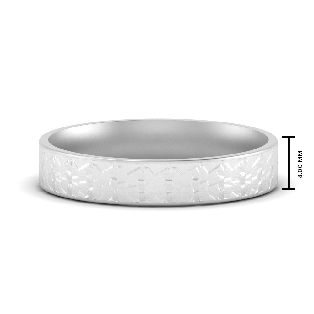 Unique Rock Textured Mens Wedding Band Fascinating Diamonds