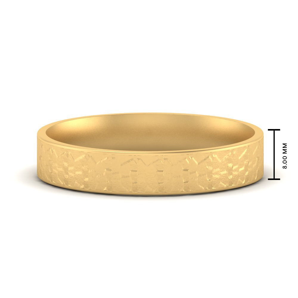 Unique Rock Textured Mens Wedding Band Fascinating Diamonds