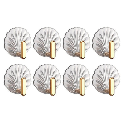 8pcs Self Adhesive Hook Decorative Hanger On Door Wall Adhesive Key Hanger Bathroom Towels Rack Cabinet Organizer Clothes Hanger Sea Shell Deluxe Shower Hooks Shaped Fun Design Stevvex