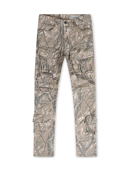 Smoke Rise Multi Cargo Pocket Slim Fit Jean - Hunting Camo Denim Exchange