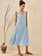 100% Linen Swing Beach Tank Dress GIANA LINTICO
