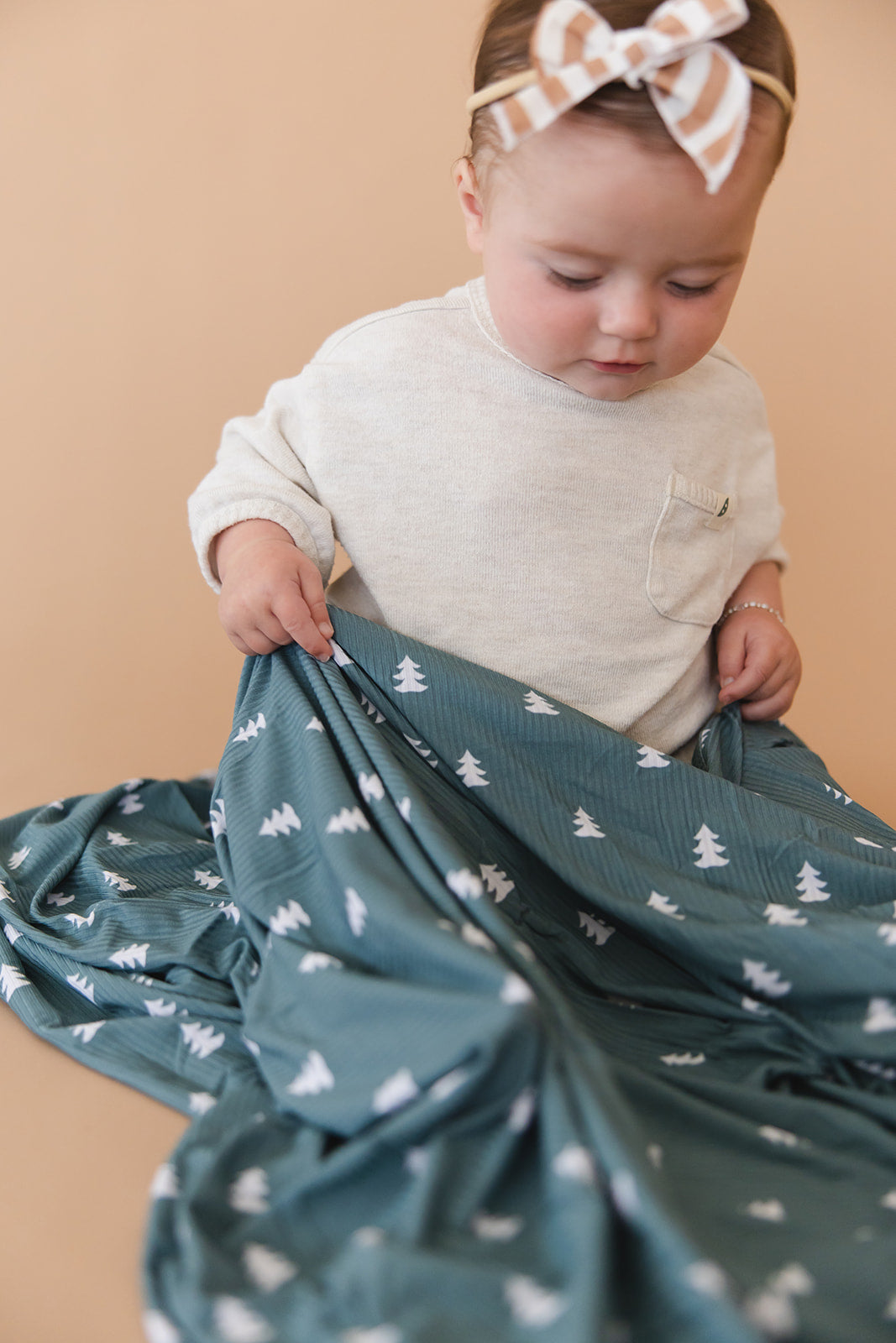 Northern Pine (ribbed) - Lightweight Blanket Blush Lotus