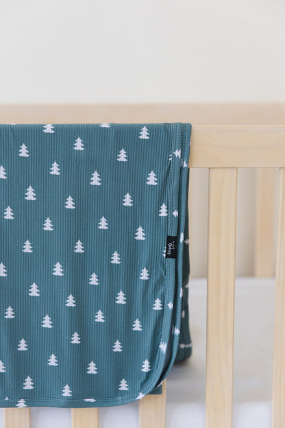 Northern Pine (ribbed) - Lightweight Blanket Blush Lotus