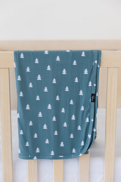 Northern Pine (ribbed) - Lightweight Blanket Blush Lotus
