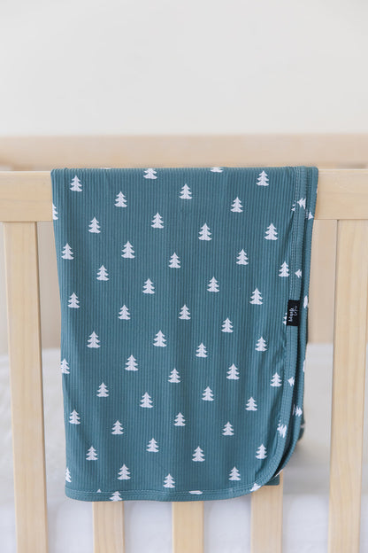 Northern Pine (ribbed) - Lightweight Blanket Blush Lotus