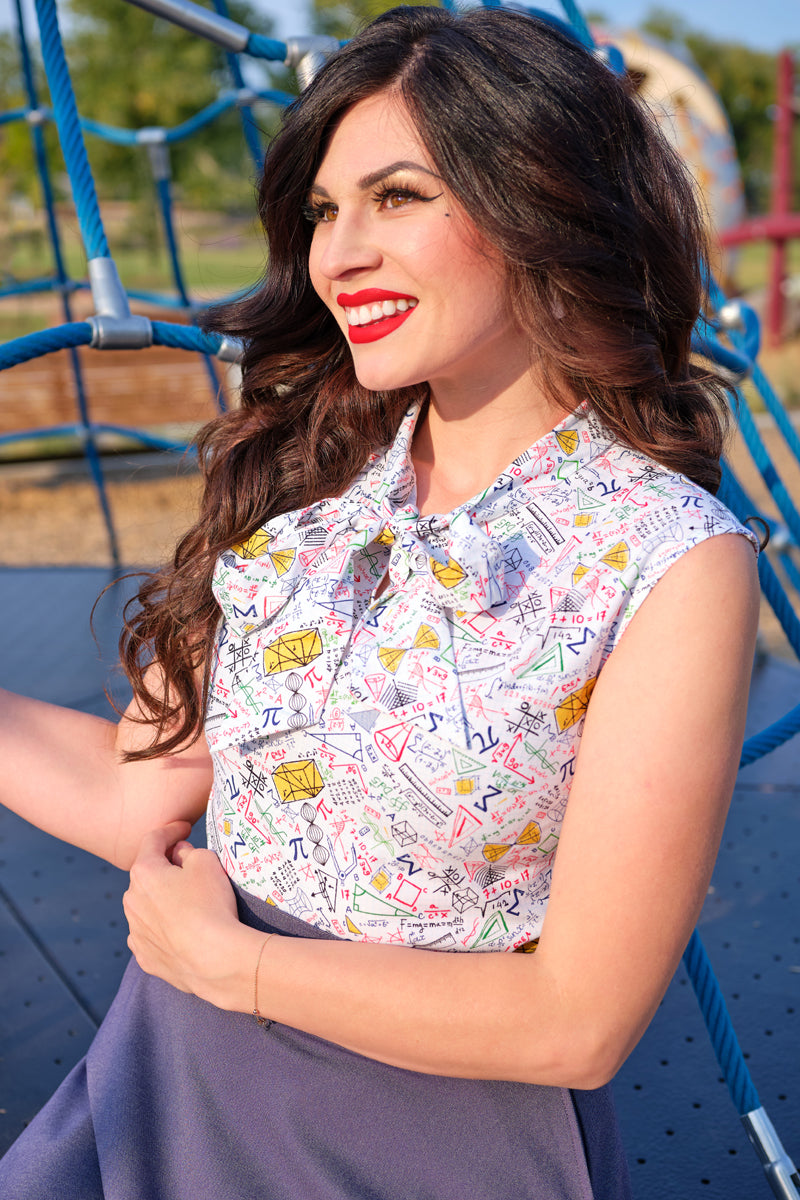 Math Rules Bow Top - Plus Sizes only Retrolicious