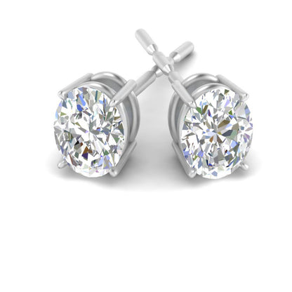 Stud Earring Basket Oval Shaped Fascinating Diamonds