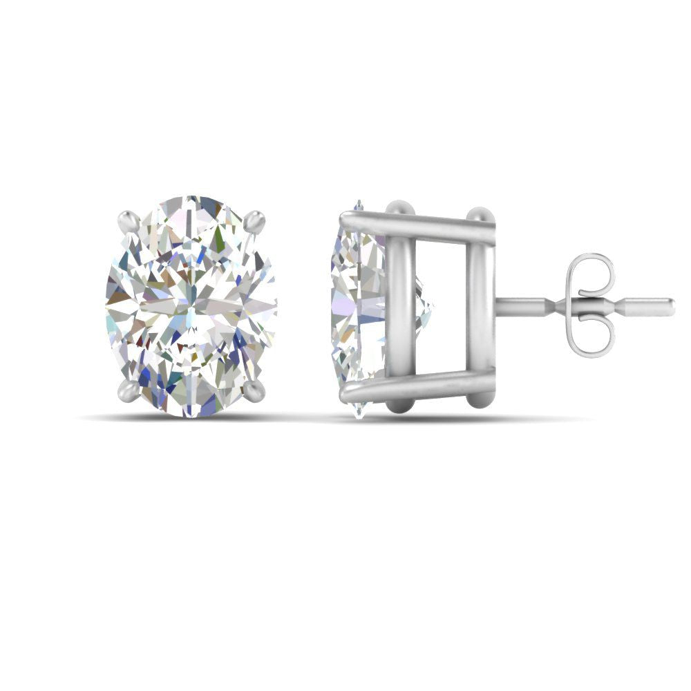Stud Earring Basket Oval Shaped Fascinating Diamonds