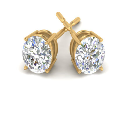 Stud Earring Basket Oval Shaped Fascinating Diamonds
