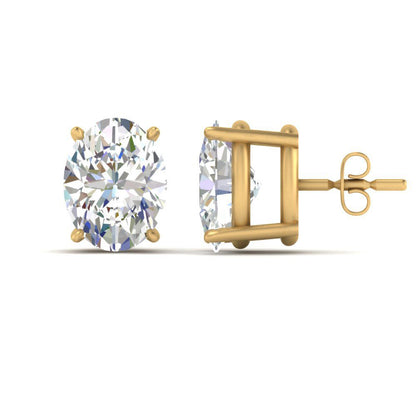 Stud Earring Basket Oval Shaped Fascinating Diamonds