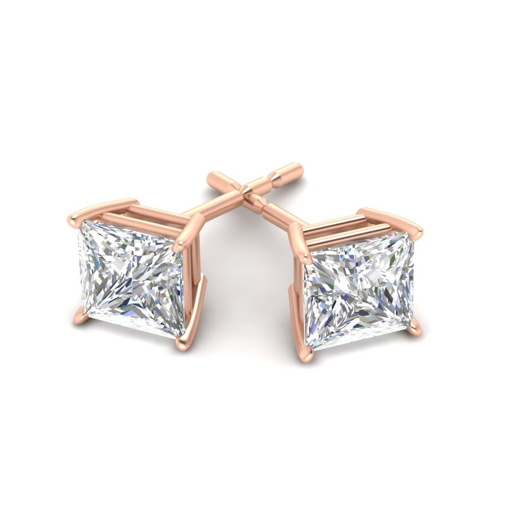 Princess Cut Diamond Stud Earring Fascinating Diamonds
