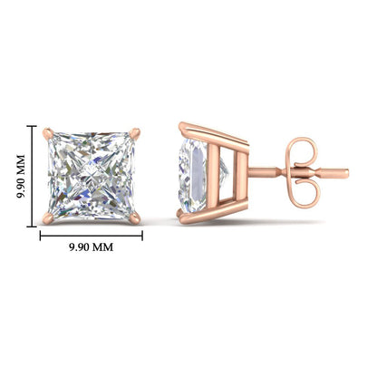 Princess Cut Diamond Stud Earring Fascinating Diamonds