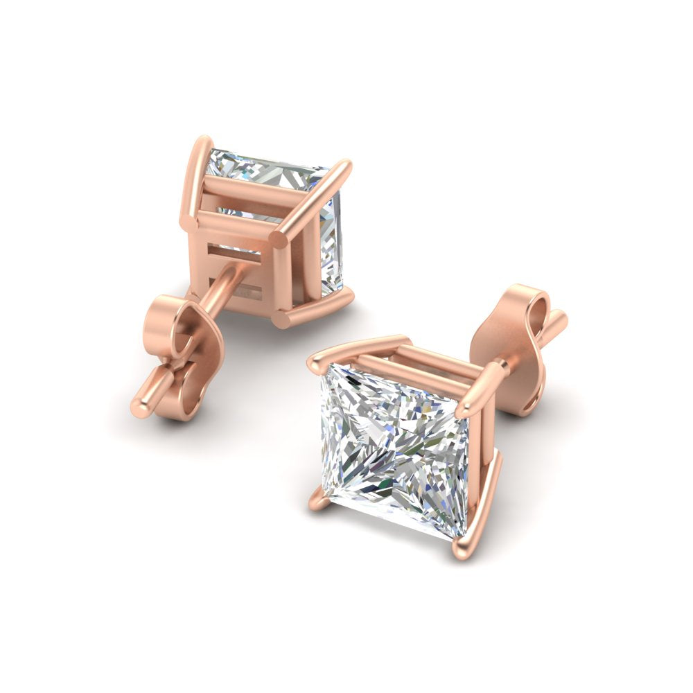 Princess Cut Diamond Stud Earring Fascinating Diamonds