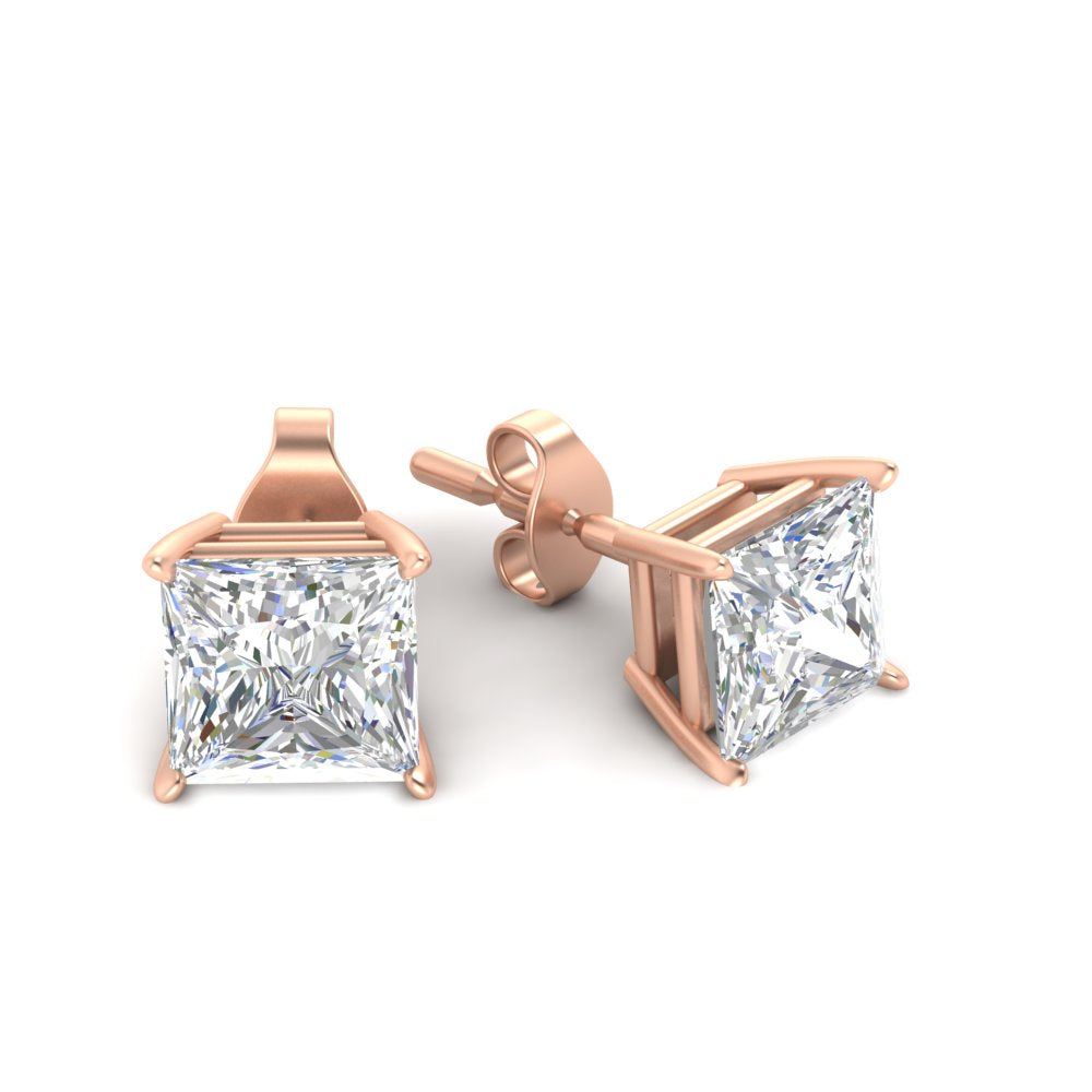 Princess Cut Diamond Stud Earring Fascinating Diamonds