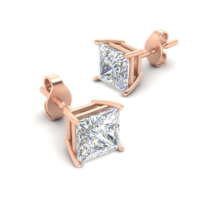Princess Cut Diamond Stud Earring Fascinating Diamonds