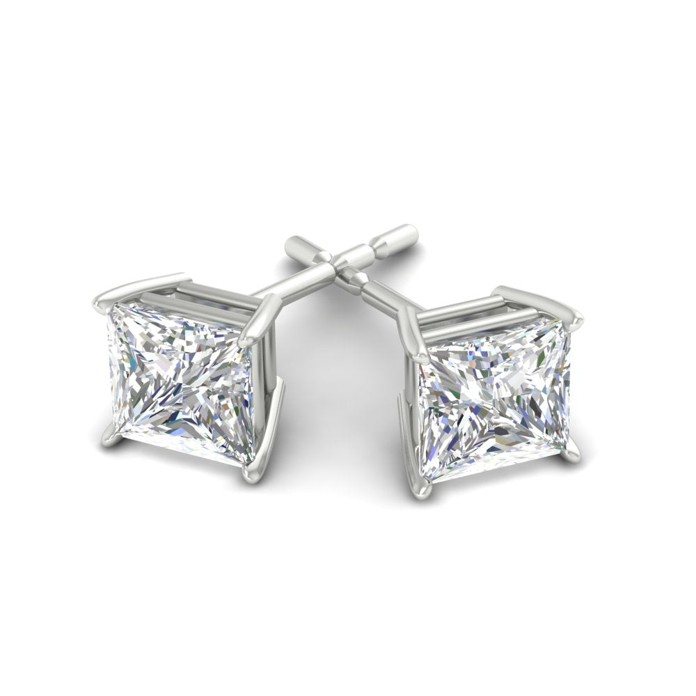 Princess Cut Diamond Stud Earring Fascinating Diamonds