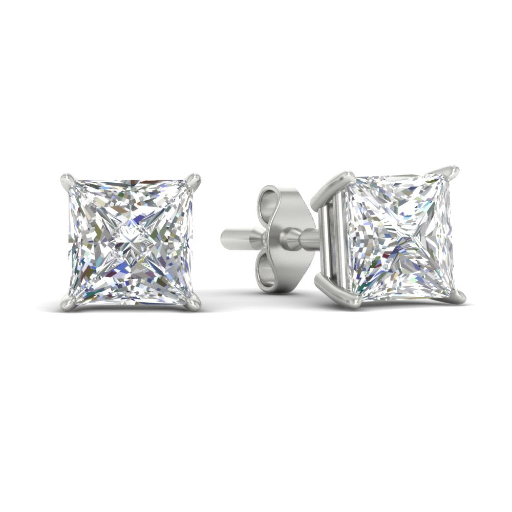 Princess Cut Diamond Stud Earring Fascinating Diamonds