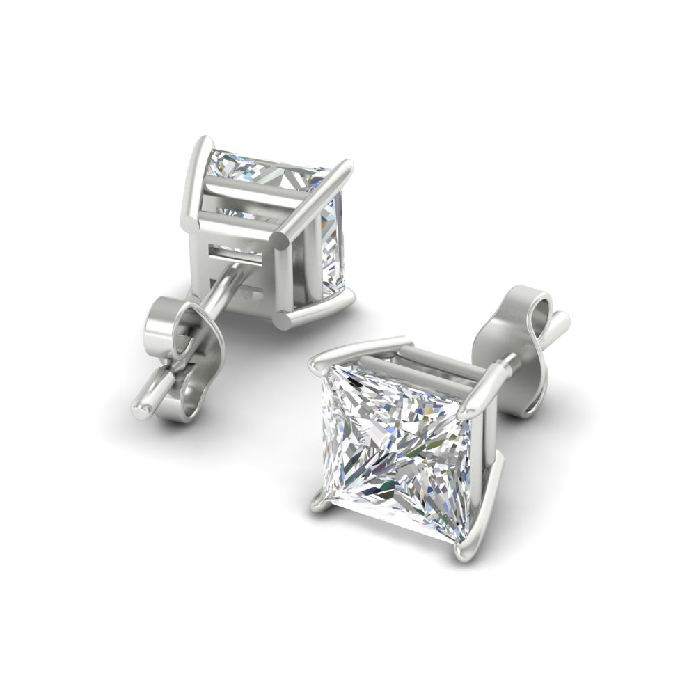 Princess Cut Diamond Stud Earring Fascinating Diamonds