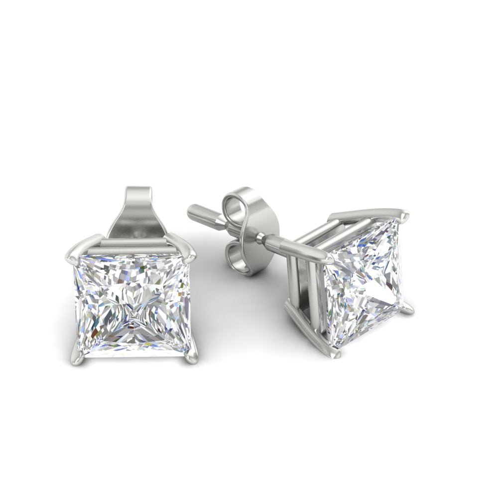 Princess Cut Diamond Stud Earring Fascinating Diamonds