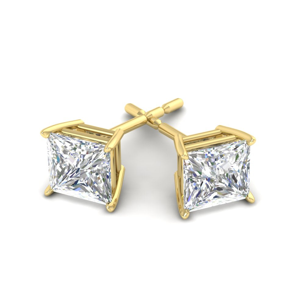 Princess Cut Diamond Stud Earring Fascinating Diamonds