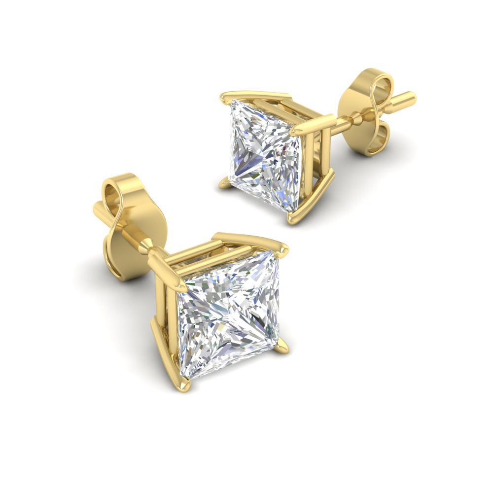 Princess Cut Diamond Stud Earring Fascinating Diamonds