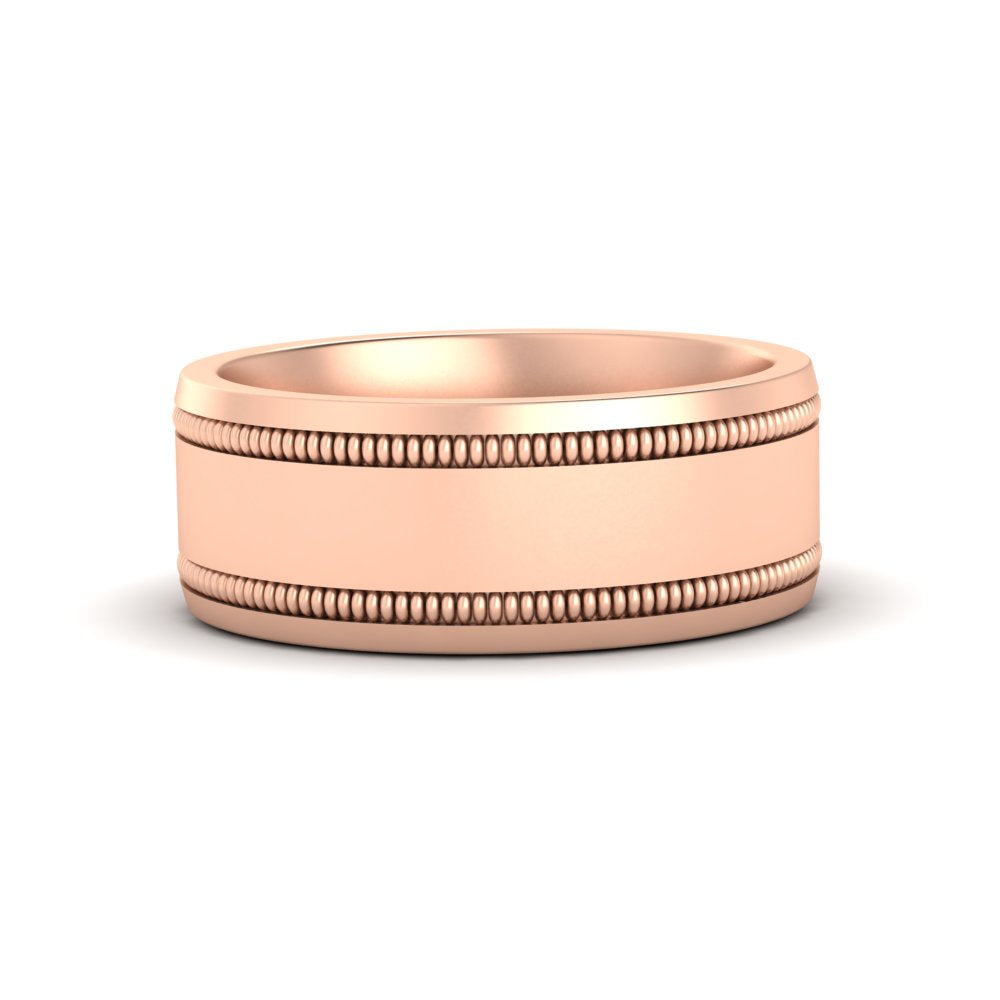 Mens Band Double Milgrain Fascinating Diamonds