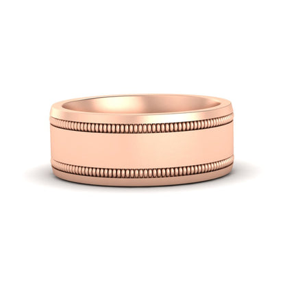 Mens Band Double Milgrain Fascinating Diamonds