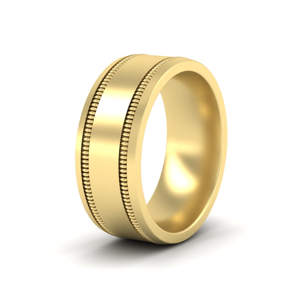Mens Band Double Milgrain Fascinating Diamonds