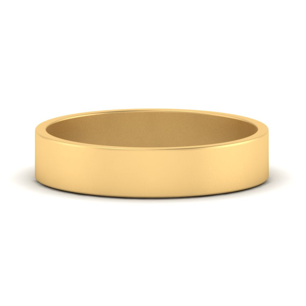 5 mm Flat Gold Wedding Band Fascinating Diamonds