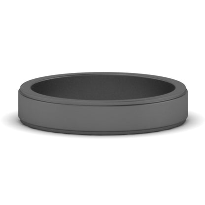 Simple Flat Wedding Band 4MM Fascinating Diamonds