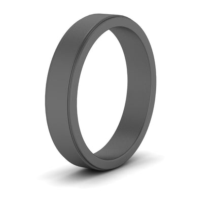 Simple Flat Wedding Band 4MM Fascinating Diamonds