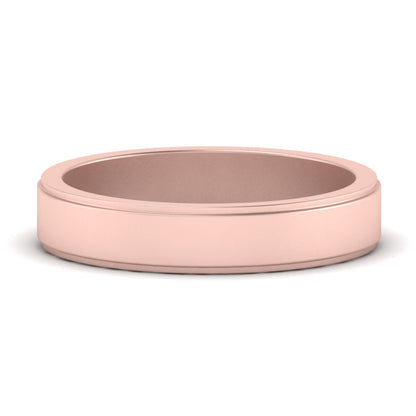 Simple Flat Wedding Band 4MM Fascinating Diamonds