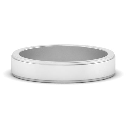 Simple Flat Wedding Band 4MM Fascinating Diamonds