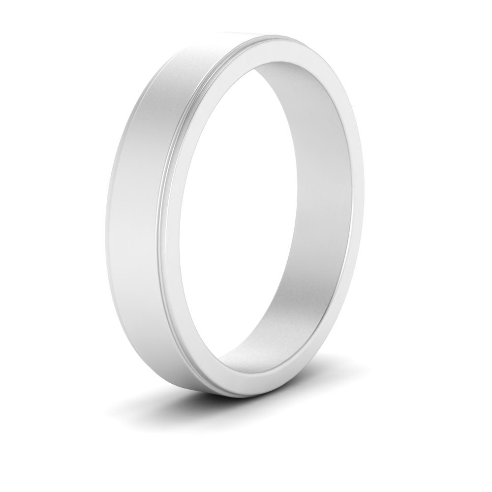 Simple Flat Wedding Band 4MM Fascinating Diamonds