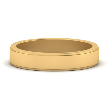 Simple Flat Wedding Band 4MM Fascinating Diamonds
