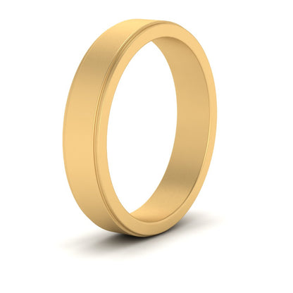 Simple Flat Wedding Band 4MM Fascinating Diamonds