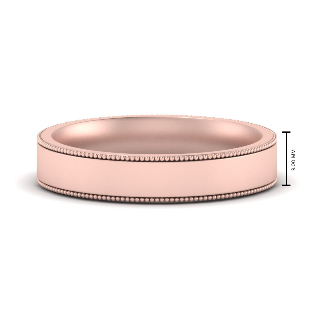 Stepped Edge Comfort Fit Flat Mens Band Fascinating Diamonds