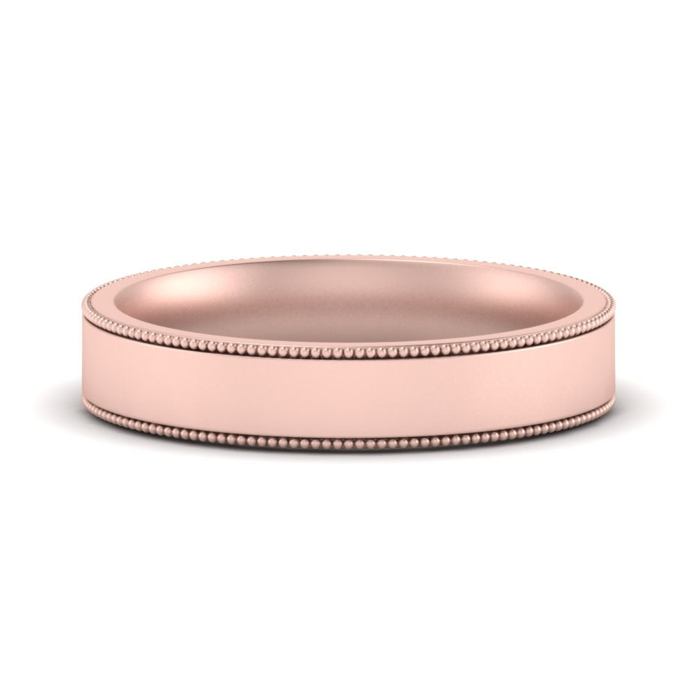Stepped Edge Comfort Fit Flat Mens Band Fascinating Diamonds