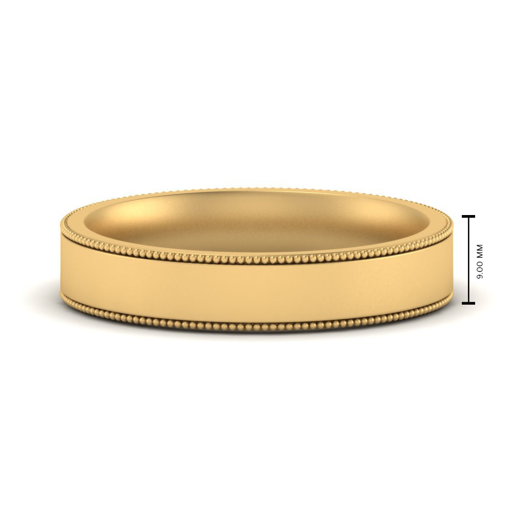 Stepped Edge Comfort Fit Flat Mens Band Fascinating Diamonds