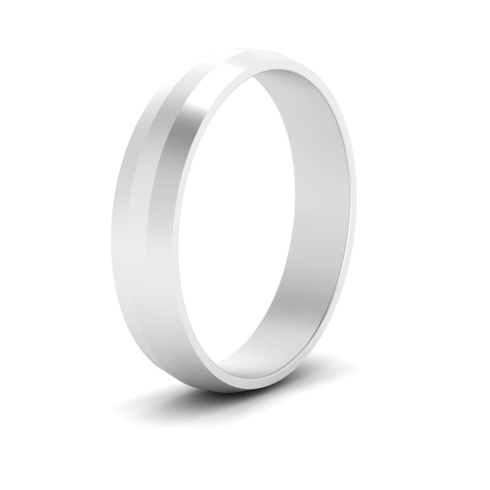 Wedding Band Beveled Edge Matte Fascinating Diamonds