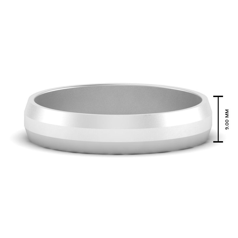 Wedding Band Beveled Edge Matte Fascinating Diamonds