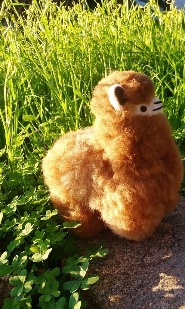 9" Standing Fur Alpaca Toy Purely Alpaca