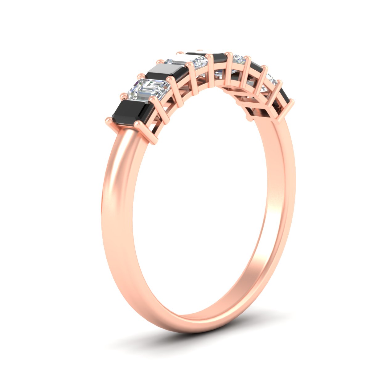 1 Carat Nine Stone Emerald Cut Wedding Band Fascinating Diamonds