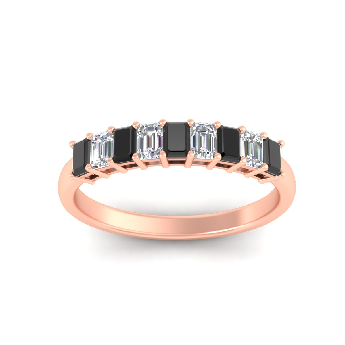 1 Carat Nine Stone Emerald Cut Wedding Band Fascinating Diamonds