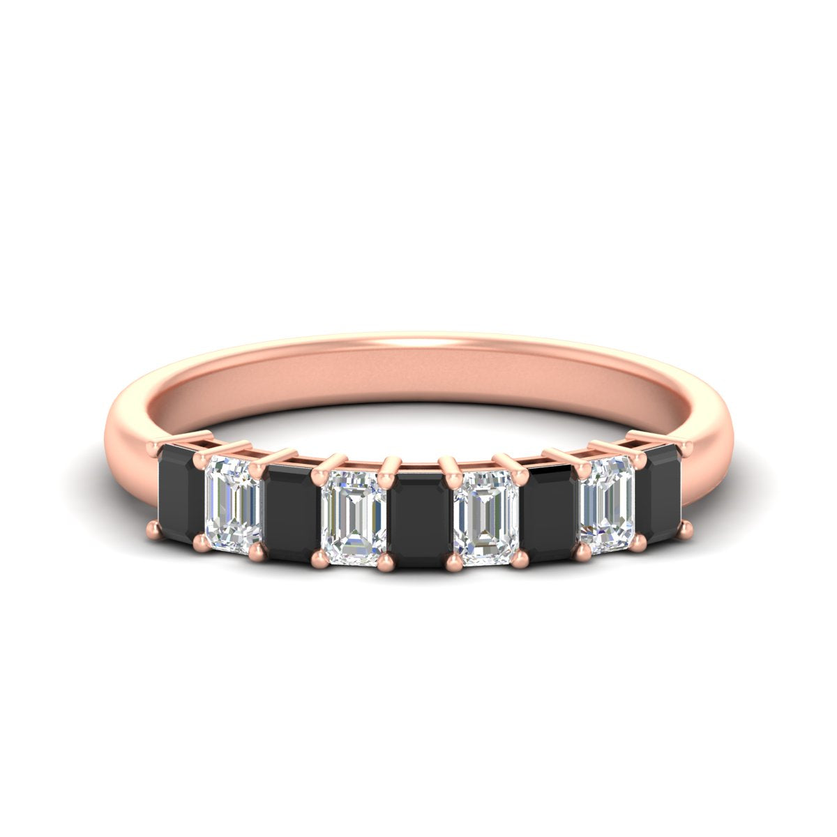 1 Carat Nine Stone Emerald Cut Wedding Band Fascinating Diamonds
