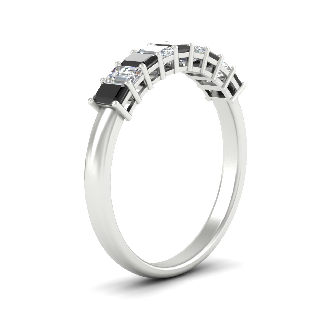 1 Carat Nine Stone Emerald Cut Wedding Band Fascinating Diamonds