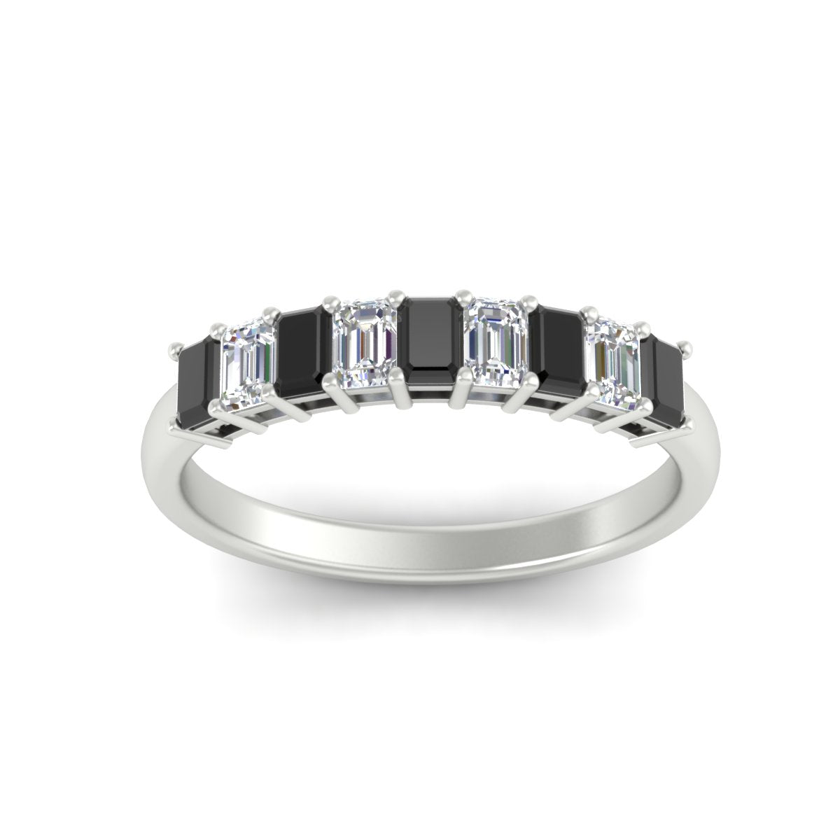 1 Carat Nine Stone Emerald Cut Wedding Band Fascinating Diamonds