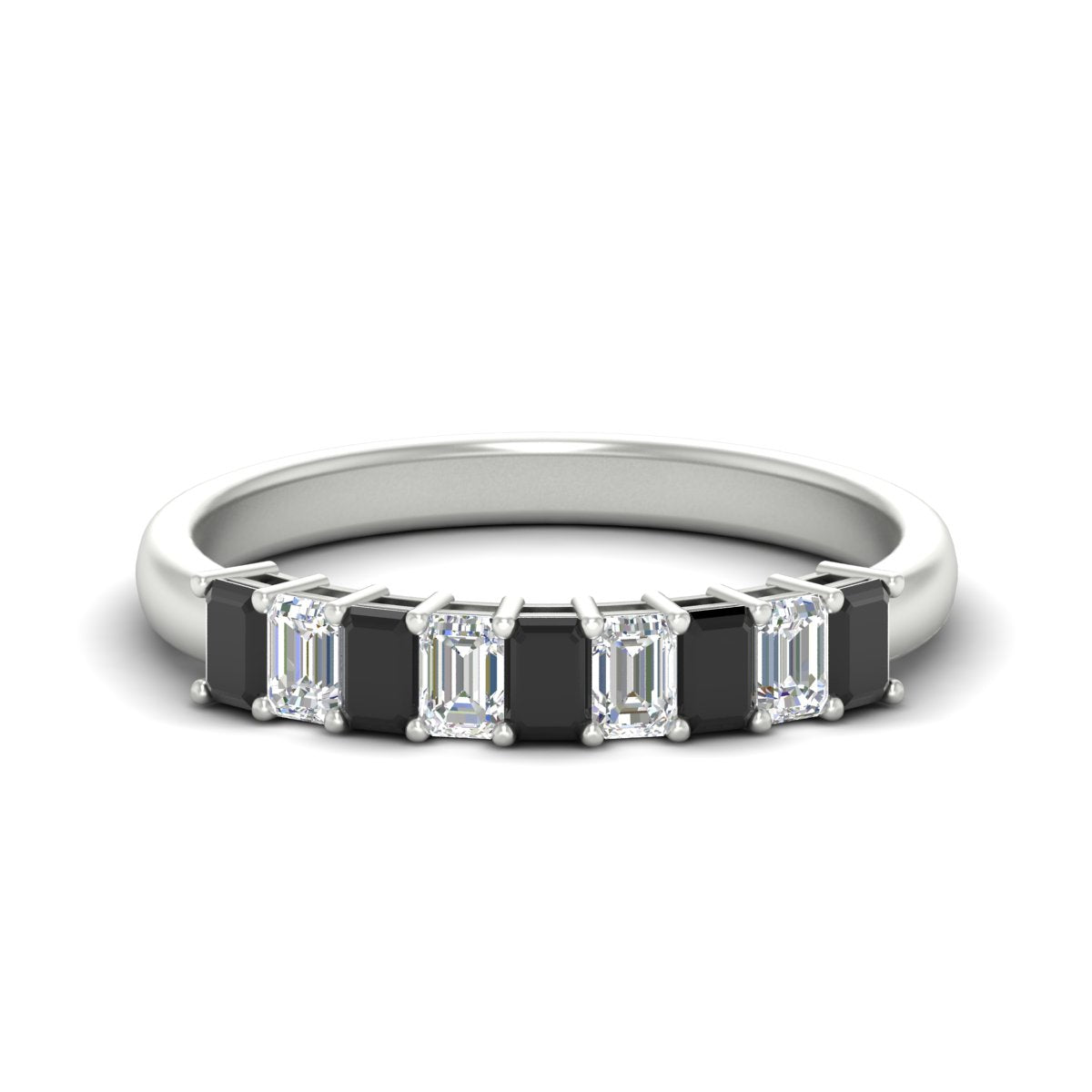 1 Carat Nine Stone Emerald Cut Wedding Band Fascinating Diamonds