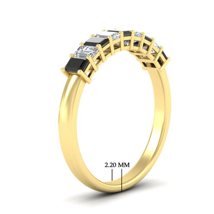 1 Carat Nine Stone Emerald Cut Wedding Band Fascinating Diamonds