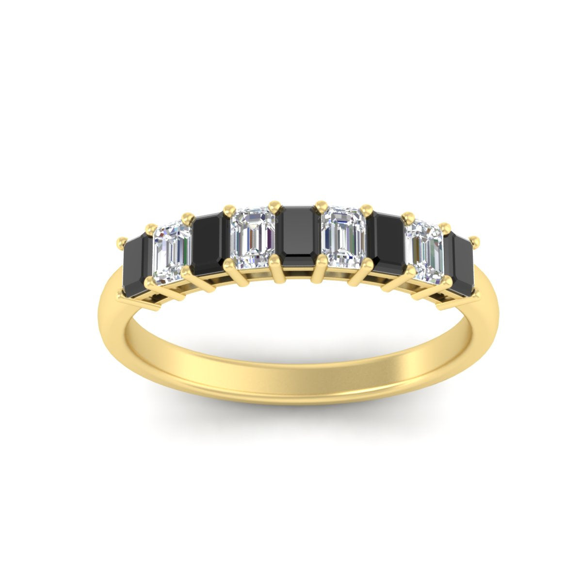 1 Carat Nine Stone Emerald Cut Wedding Band Fascinating Diamonds